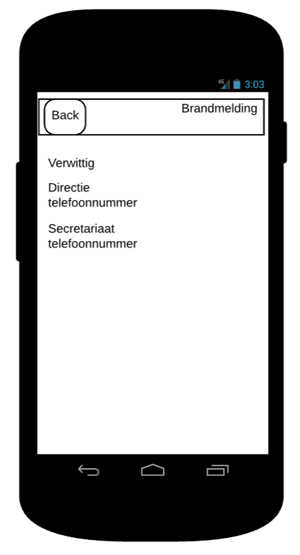 VOS - Wireframe Brandmelding niet aangemeld